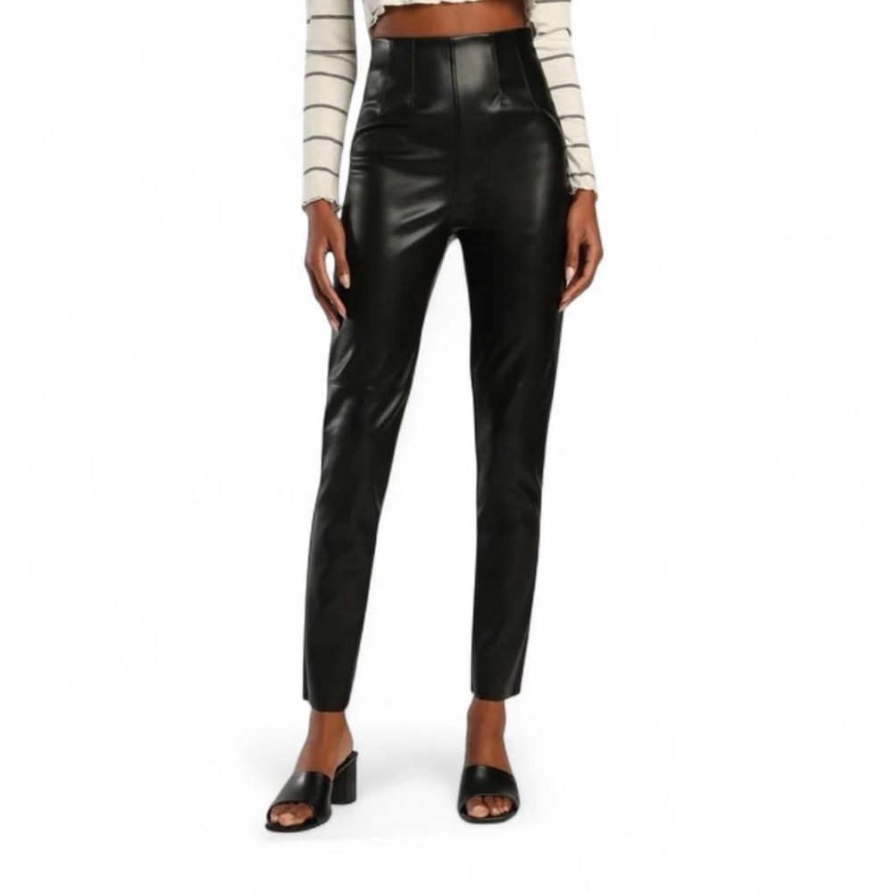 Lulu's Black Vegan Leather High-Waisted Pants